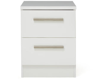 Brompton 2 Drawer Bedside, White