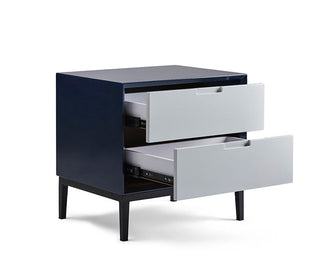 Maitree 2 Drawer Bedside Table, Silver/Blue