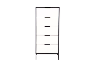 Chancery Tallboy 5 Drawer, Grey/Black