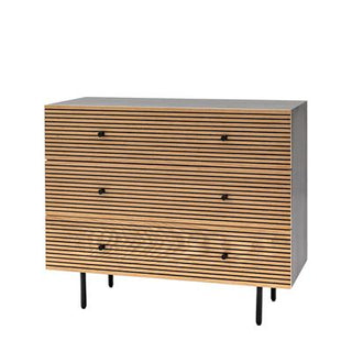 Yule 3 Drawer Chest Oak/Black